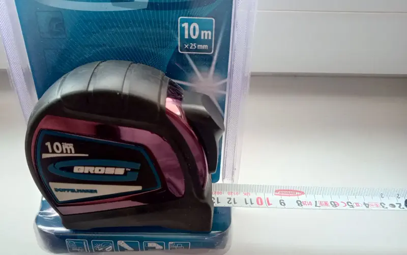 Рулетка Gross Doppelhaken, 10 м x 25 мм,