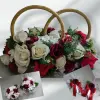 Свадебные украшения на машины с кольцами