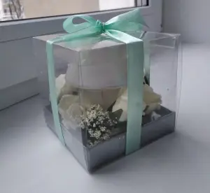 Подсвечник стеклянный со свечой НОВЫЙ