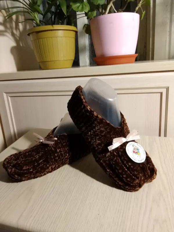 Вязанные тапочки