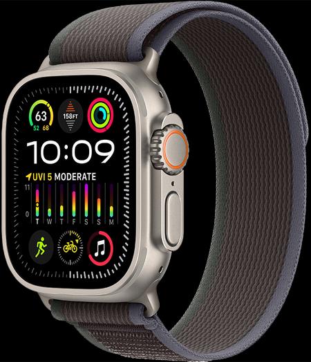 Apple Watch Ultra 2 LTE 49 мм (титановый корпус, титановый/черно-синий, нейлоновый ремешок) MRF63