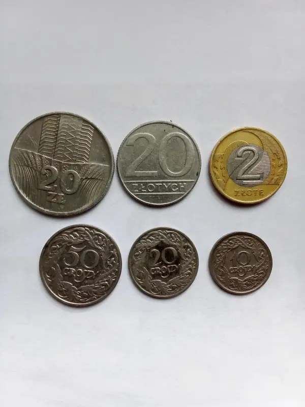Монеты коллекционные польские 6штук