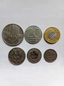 Монеты коллекционные польские 6штук