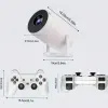Портативный WiFi 3D Кино игровой проектор HY300 +игры, беспроводные джойстики, Android 11, USB, HDMI, пульт д/у, 20.000 игр+ (psp, ps1, gba, nes, sega