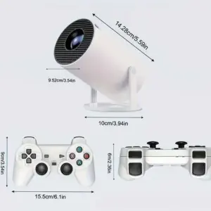 Портативный WiFi 3D Кино игровой проектор HY300 +игры, беспроводные джойстики, Android 11, USB, HDMI, пульт д/у, 20.000 игр+ (psp, ps1, gba, nes, sega