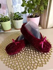 Вязанные тапочки