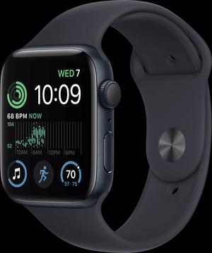 Apple Watch SE 2 44мм, алюминий цвета  тёмная ночь , ремешок цвета  тёмная ночь , MNK03