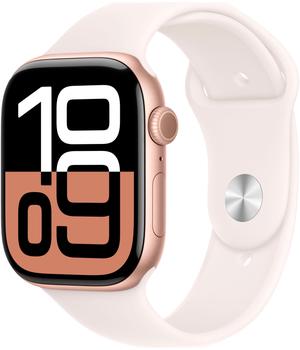 Apple Watch Series 10 42 мм (алюминиевый корпус, розовое золото/звездный свет, спортивный силиконовый ремешок S/M) MWWH3