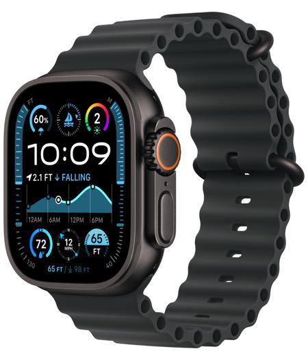 Apple Watch Ultra 2 (2024) LTE 49 мм черный титановый корпус/черный ремешок из эластомера (MX4P3)
