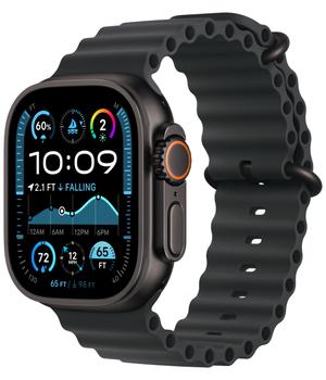 Apple Watch Ultra 2 (2024) LTE 49 мм черный титановый корпус/черный ремешок из эластомера (MX4P3)