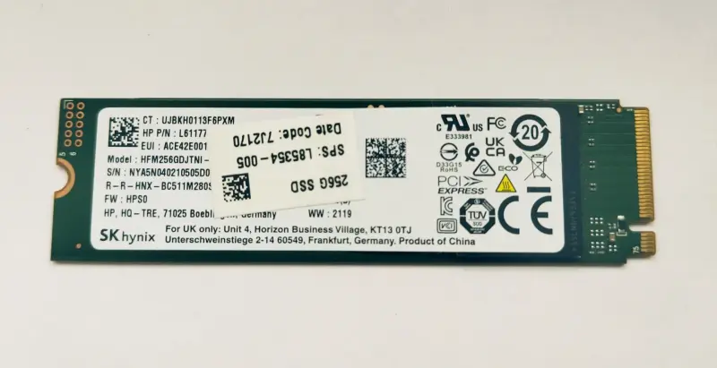 Накопитель SSD M.2 NVMe SKHynix, WDC, 256Gb, 100% здоровья
