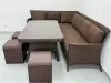 Комплект угловой уличный садовой мебели из ротанга