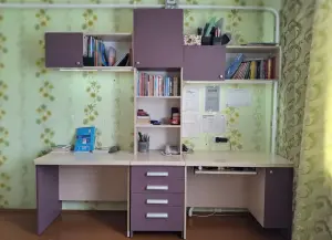 2 стола с системой хранения и подсветкой