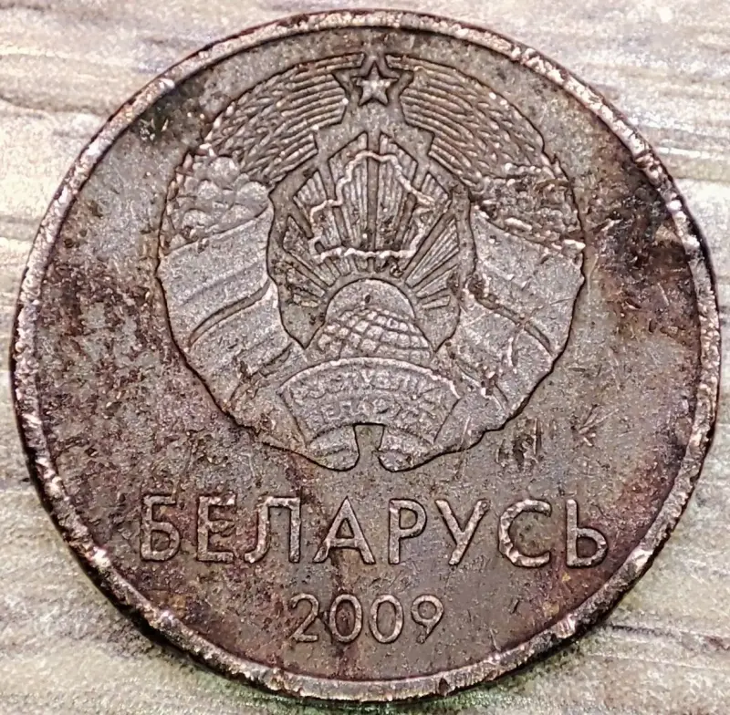 1 копейка 2009 РБ вздутия плакировок