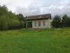 Два дома в лесу, на берегу Вилейского водохранилища.