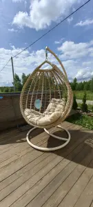 Подвесное кресло кокон Лондон с плетением из искусственного ротанга