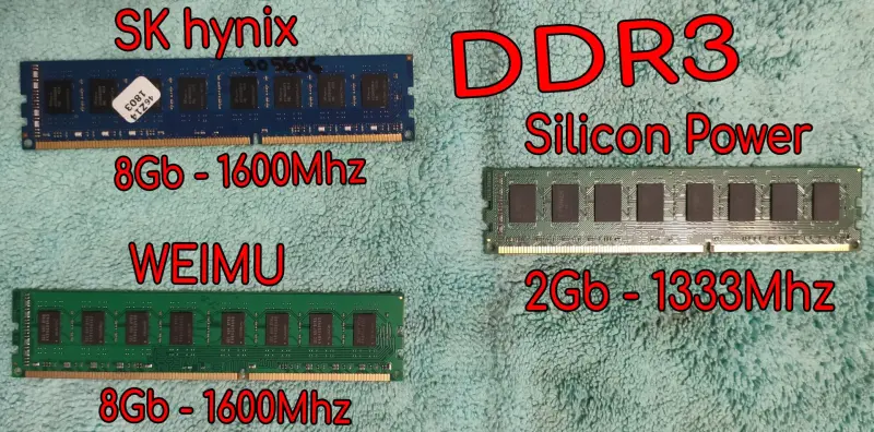 Оперативная память 3 планки DDR3: 2х8Гб и 1х2Гб