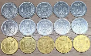 Монеты Украины 1-50 копеек 1992-2012