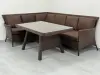 Комплект угловой уличный садовой мебели из ротанга