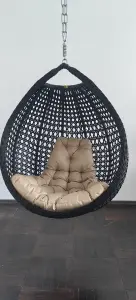 Подвесное кресло кокон Монако с плетением из ротанга