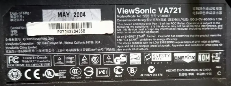 Монитор ViewSonic VA721