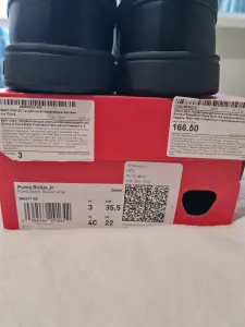 Полуботинки для школьника 35.5 р. Puma Rickie JR Black (новые) иск.кожа