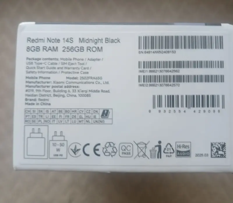 Redmi note14s