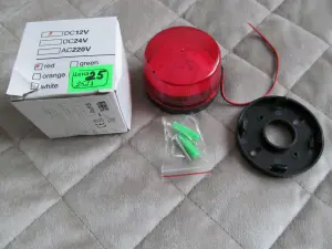 Сигнальная лампа для автоматики ворот, шлагбаума, цвет красный, 12V,  mod. SMG-AC002