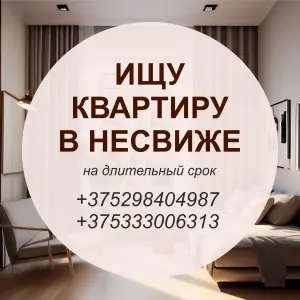 Сниму квартиру в Несвиже на длительный срок. Порядок и своевременную оплату гарантирую.
