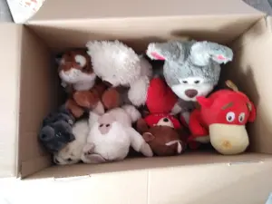 Коробка мягких игрушек