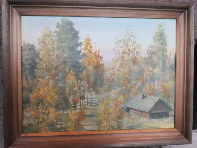 Картина . ОКТЯБРЬ. картон. масло. 30*40 см. Пепеляев В. Н. 2016 г.