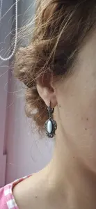 Серьги с кошачьим глазом, кулон с кошачьим глазом