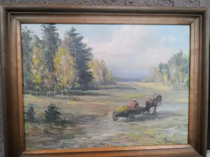 Картина . ОСЕННИЙ МОТИВ. картон. масло. 30*40 см. Пепеляев В. Н. 2016 г.