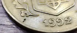 25 копеек 1992 Украина. Засор штемпеля аверса