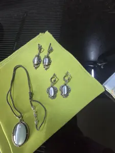Серьги с кошачьим глазом, кулон с кошачьим глазом