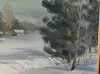 Зима к вечеру.. холст. масло. Брестский художник Пепеляев В Н . 40*30 см. 2015 г.