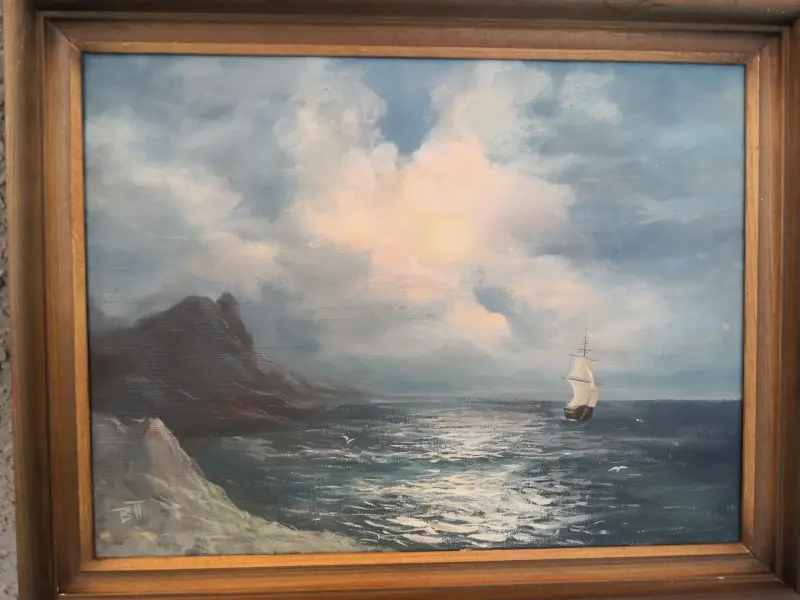 Картина . МОРСКОЙ ПЕЙЗАЖ. холст. масло. 30*40 см. Пепеляев. В Н