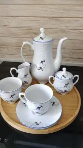 Польский фарфоровый чайный набор,- серия 'Rococo гусь'