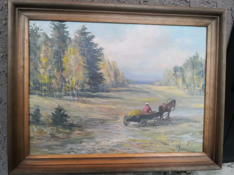 Картина . ОСЕННИЙ МОТИВ. картон. масло. 30*40 см. Пепеляев В. Н. 2016 г.