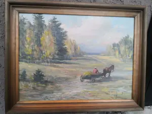 Картина . ОСЕННИЙ МОТИВ. картон. масло. 30*40 см. Пепеляев В. Н. 2016 г.