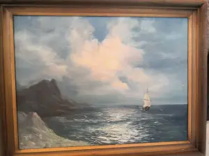 Картина . МОРСКОЙ ПЕЙЗАЖ. холст. масло. 30*40 см. Пепеляев. В Н
