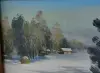 Зима к вечеру.. холст. масло. Брестский художник Пепеляев В Н . 40*30 см. 2015 г.