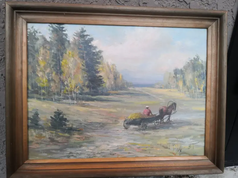 Картина . ОСЕННИЙ МОТИВ. картон. масло. 30*40 см. Пепеляев В. Н. 2016 г.