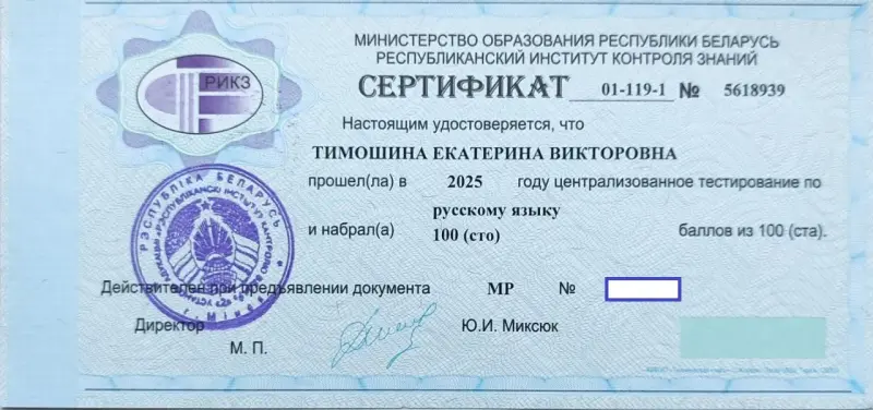 Репетитор по русскому языку в Лошице