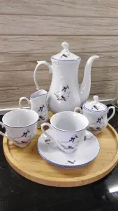 Польский фарфоровый чайный набор,- серия 'Rococo гусь'
