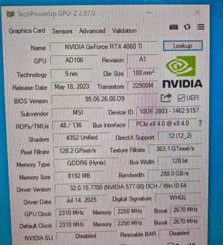 Видеокарта MSI GeForce RTX 4060Ti Gaming X Slim 8g