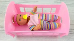 Пупсик с кроваткой «Mini New Born Baby», Simba