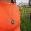 Подвеска с цепочкой - цветочек.