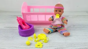 Пупсик с кроваткой «Mini New Born Baby», Simba
