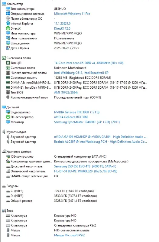 ИГРОВОЙ 14 ЯДЕРНЫЙ /RAM 16GB/4TB SSD/RTX 3060 12Gb